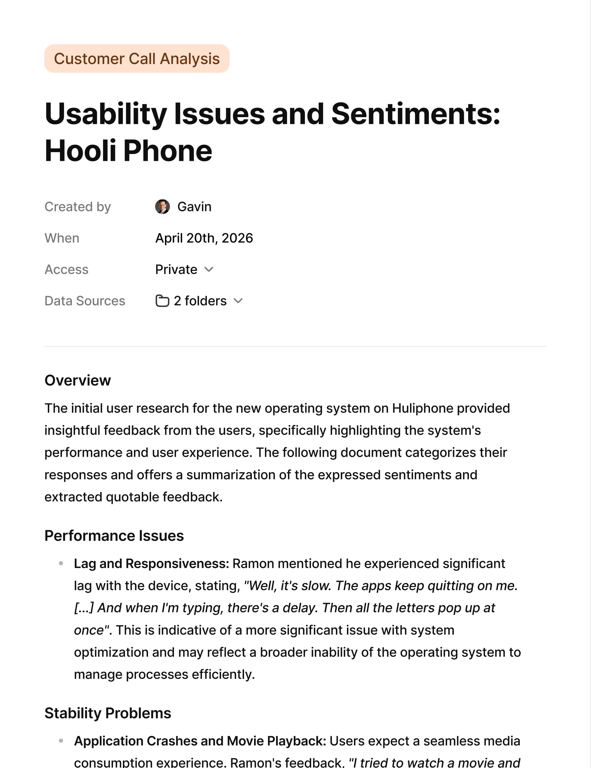 Customer Call Analysis