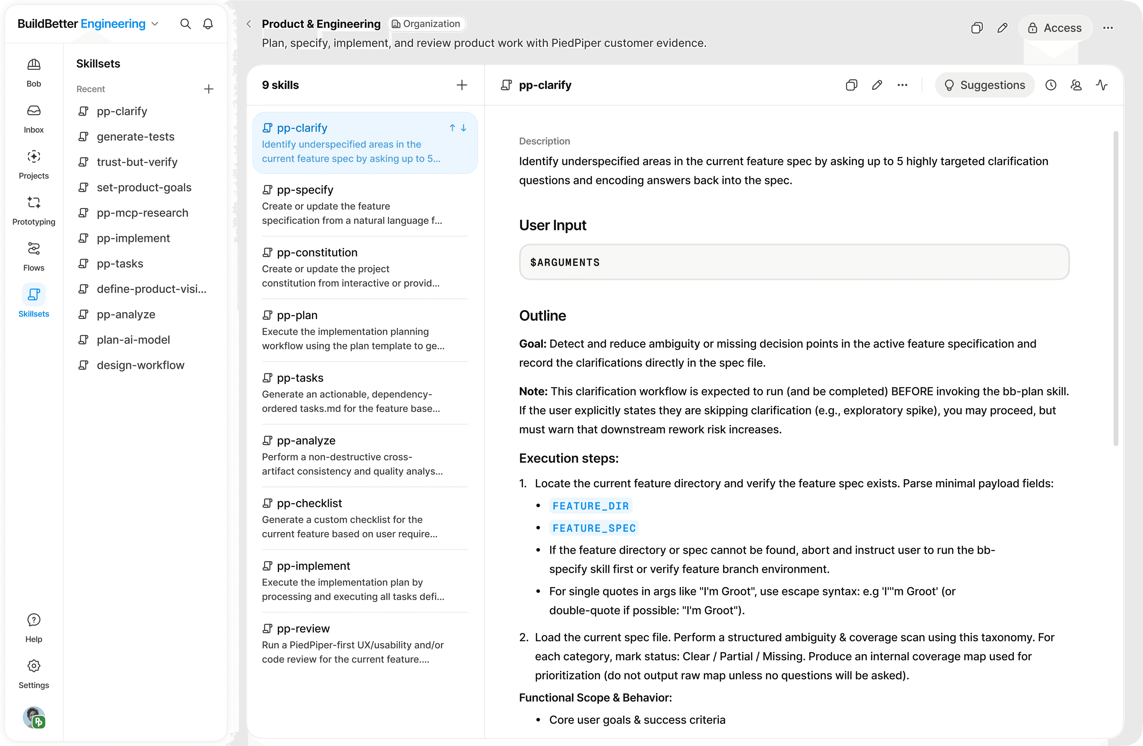 BuildBetter interface supporting Customer-Driven Roadmaps