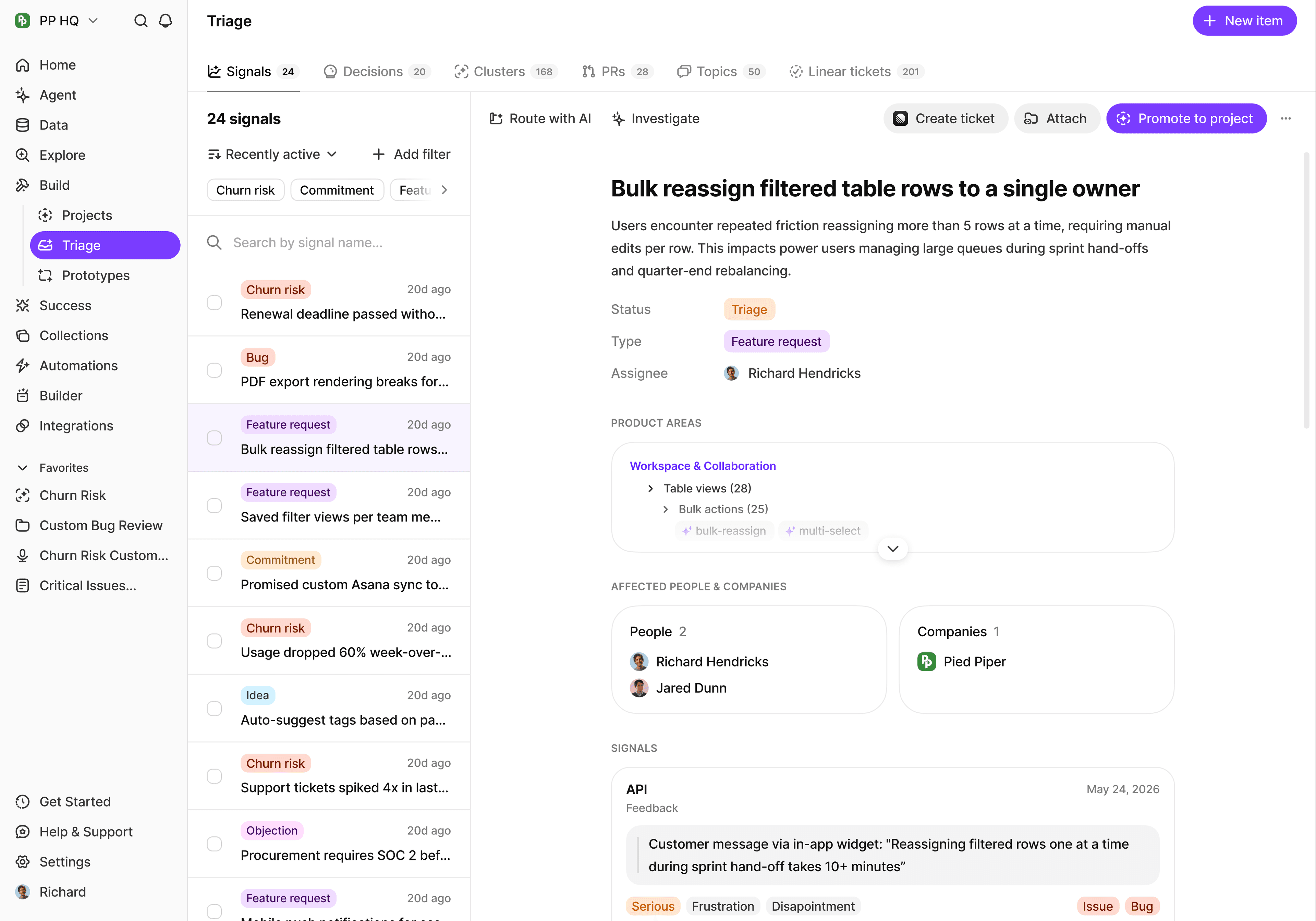 BuildBetter interface: Make the recurring problem clear.